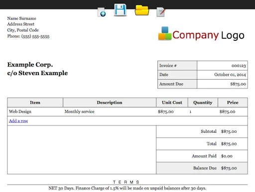 Editable Invoice Droid
