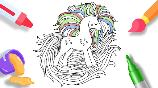 Unicorn Coloring Glitter Color