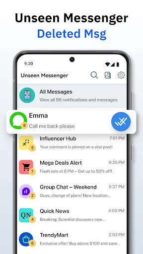 Unseen Messenger - Deleted Msg screenshot 1