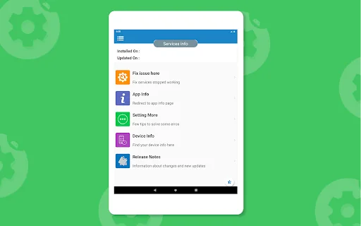 Services Update Info