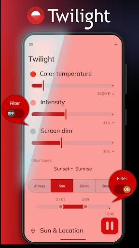 Twilight: Blue light filter