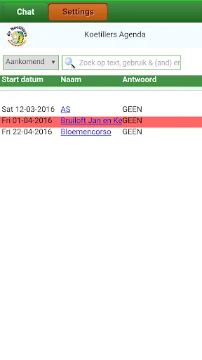 De Koetillers Agenda