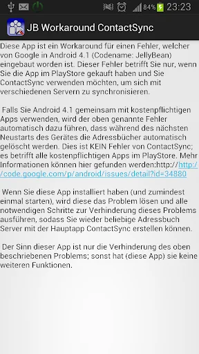 JB Workaround for ContactSync