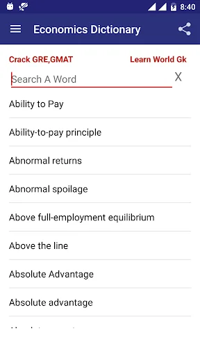 Offline Economics Dictionary screenshot 1
