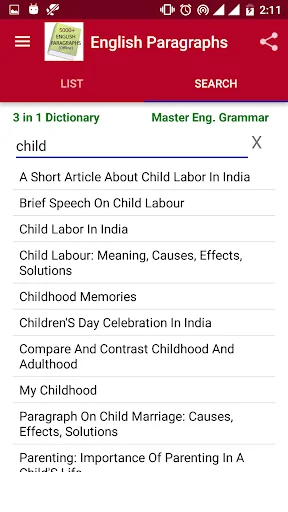 English Paragraphs Offline screenshot 2