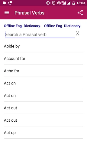 Phrasal Verbs Dictionary screenshot 1