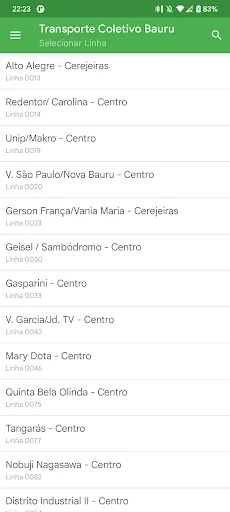 Bauru - Horario dos Ônibus