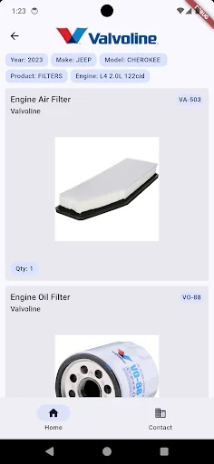 Filter and Wiper Part Lookup screenshot 2