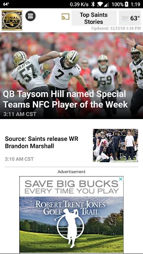 Final Play: Saints News screenshot 1
