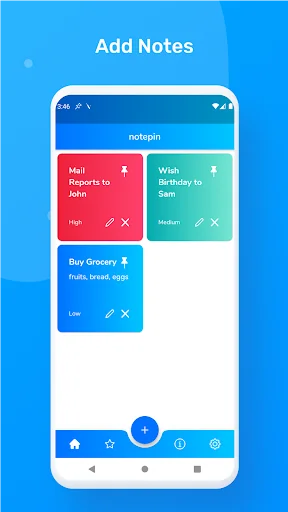 notepin: Notes in notification screenshot 1