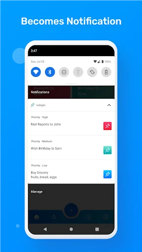 notepin: Notes in notification screenshot 2