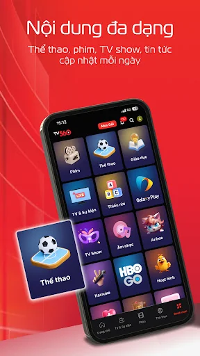 TV360: Phim, Thể Thao, Show screenshot 1