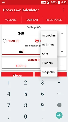 Ohms Law Calculator screenshot 3