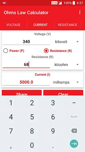 Ohms Law Calculator screenshot 4