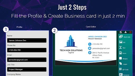 Business Card Maker, Visiting screenshot 2