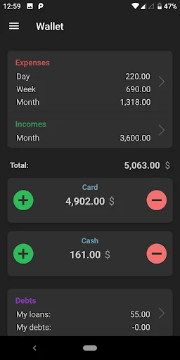 Wallet - cost accounting screenshot 3