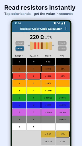 Resistor Color Code Calculator screenshot 1