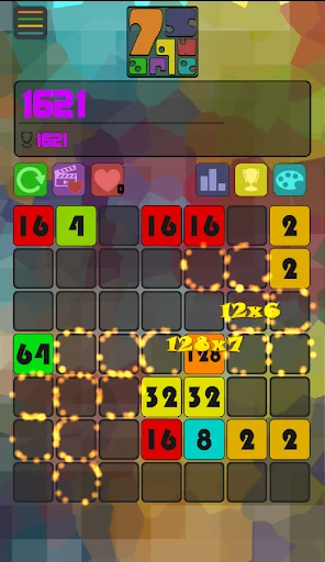7 Square - Number Merge Puzzle