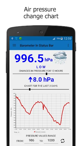 Barometer In Status Bar Lite screenshot 2