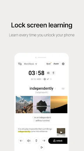 Lockscreen English Word Alarm screenshot 2