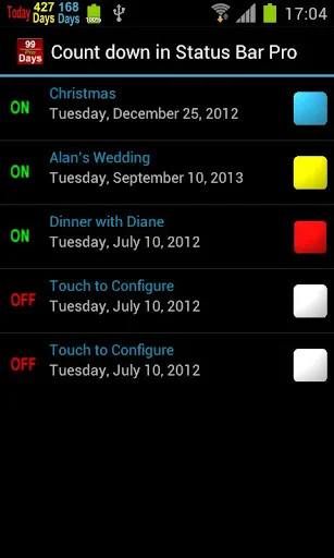 Countdown in Status Bar Pro screenshot 2
