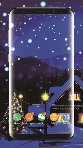Winter Snow night HD Wallpaper screenshot 2