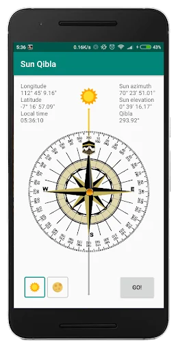Sun Qibla - Find Qibla using S