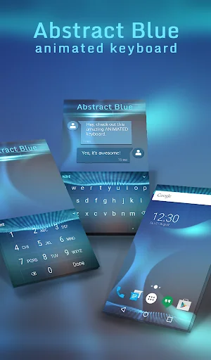 Abstract Blue Keyboard Theme
