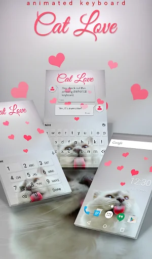 Cat Love Live Wallpaper Theme screenshot 1