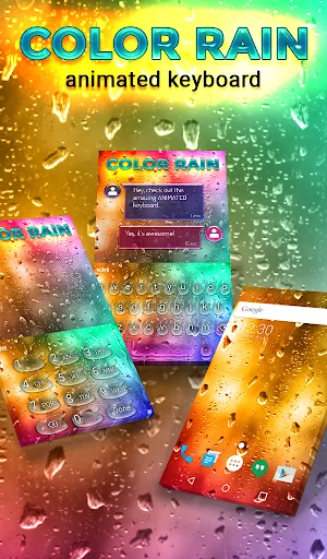 Color Rain Keyboard Wallpaper