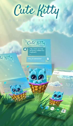 Cute Kitty Keyboard Wallpaper screenshot 1