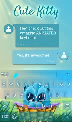 Cute Kitty Keyboard Wallpaper screenshot 3