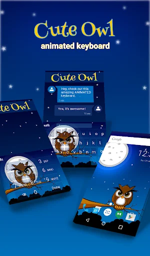 Cute Owl Live Wallpaper Theme screenshot 1