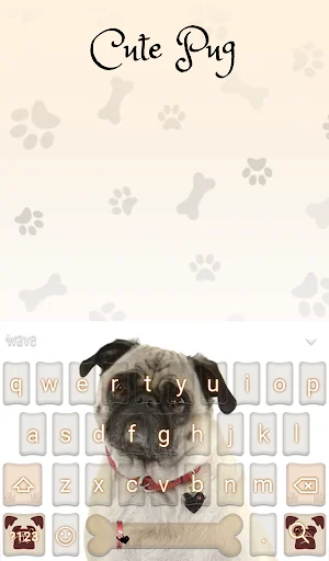 Cute Pug Keyboard Wallpaper HD screenshot 3