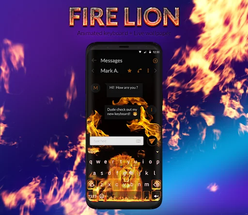 Fire Lion Keyboard + Wallpaper screenshot 1