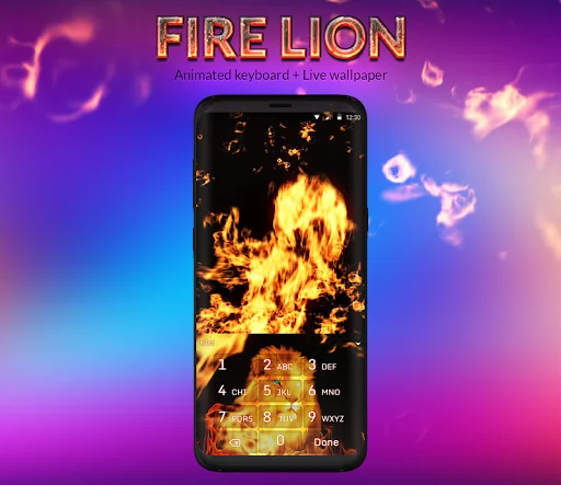 Fire Lion Keyboard + Wallpaper screenshot 3
