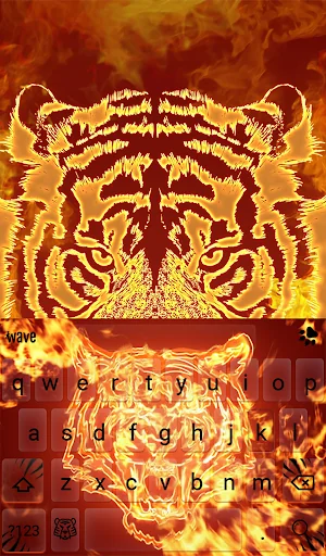 Fire Tiger Keyboard Wallpaper screenshot 2