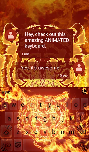 Fire Tiger Keyboard Wallpaper screenshot 3