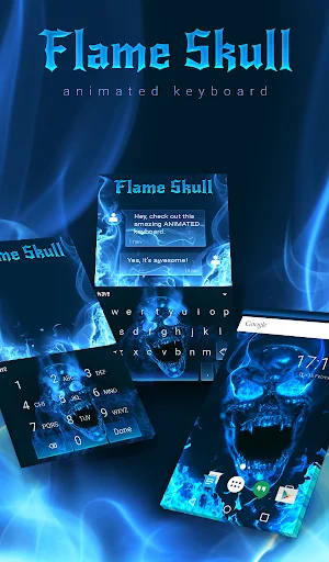 Flame Skull Keyboard Theme screenshot 1