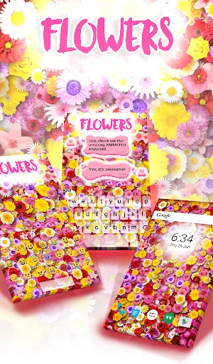 Flowers Keyboard & Wallpaper screenshot 1
