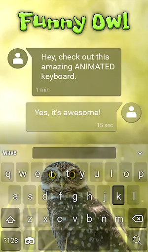 Funny Owl Keyboard & Wallpaper screenshot 3