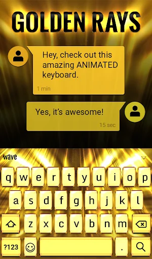 Golden Rays Animated Keyboard screenshot 3