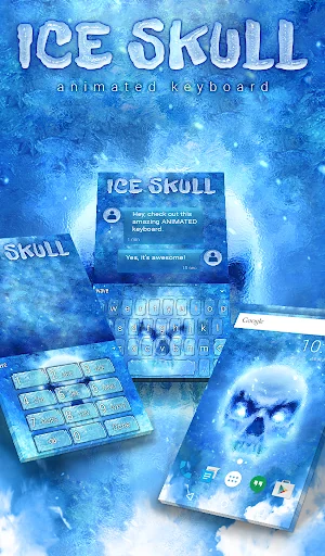 Ice Skull Keyboard & Wallpaper