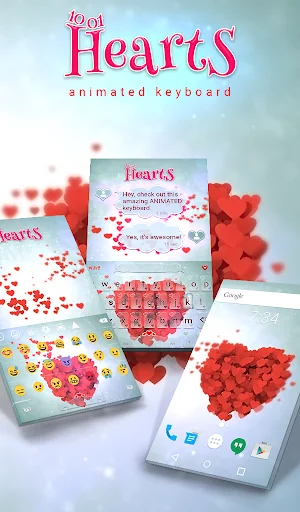 Hearts Live Wallpaper Keyboard