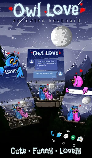 Owl Love Keyboard & Wallpaper