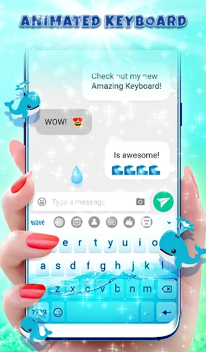 Wave Splash Keyboard Wallpaper screenshot 2