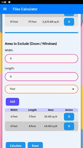 Floor & Wall Tiles Calculator screenshot 4