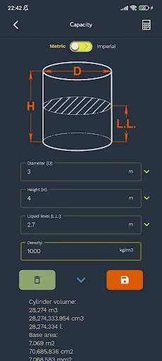 Tank volume