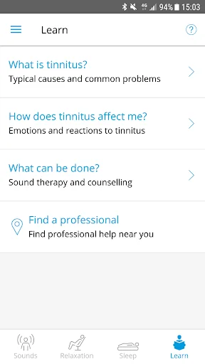 Widex Zen, Tinnitus Management screenshot 3