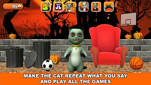 Talking Cat Leo Halloween Fun screenshot 1